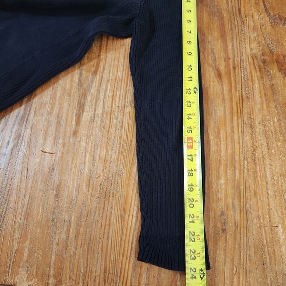 LRL Lauren Ralph Lauren Black Label Full Zip L Cotton Sweater Gold Hardware Logo - Picture 9 of 13